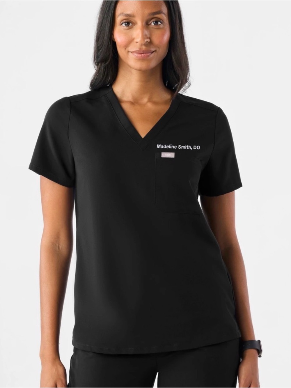 FIGS Women’s Catarina Scrub Top, Black, Medium